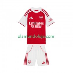 Camisola Arsenal Criança Equipamento Primeiro 2025-2026 Manga Curta
